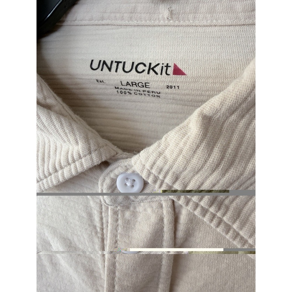 Untuckit Long Sleeve Button Up Shirt Mens Sz L Cotton Soft Feel. - Picture 3 of 3